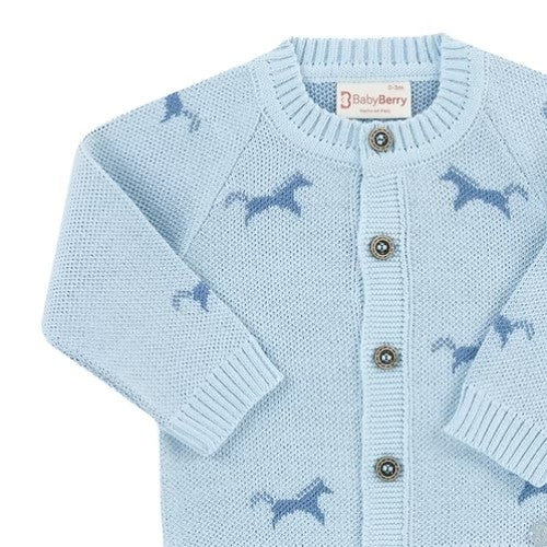 Set Caballito Doble Tejido - Celeste 6-9 Meses - Baby Berry