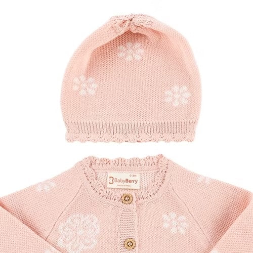 Set Florcita Doble Tejido - Palo Rosa 6 a 9 Meses - Baby Berry