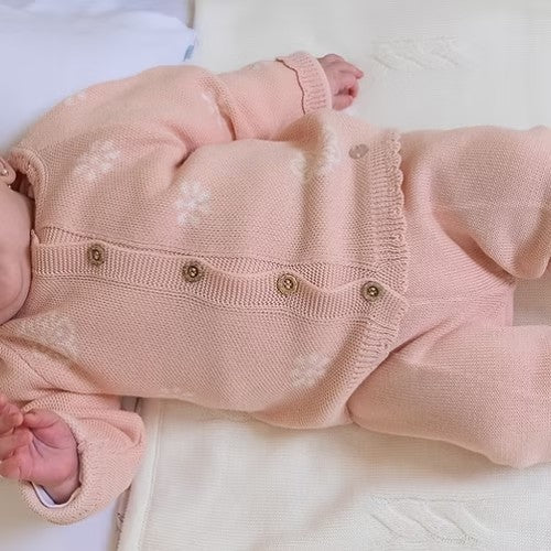 Set Florcita Doble Tejido - Palo Rosa 6 a 9 Meses - Baby Berry