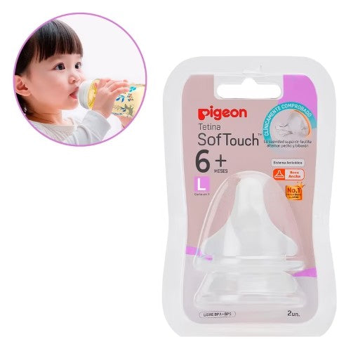 Tetina Boca Ancha - Sof Touch L+6meses - Pigeon