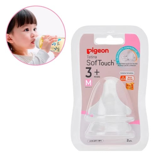 Tetina Boca Ancha - Sof Touch M+3meses - Pigeon