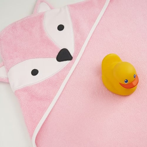 Toalla para Bebé con Capucha - Zorrito Rosa - Abu Tiny