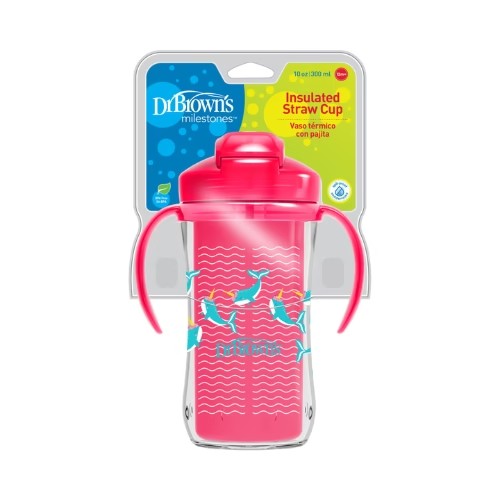 Vaso Térmico con Cañita - Fucsia - Dr. Brown's